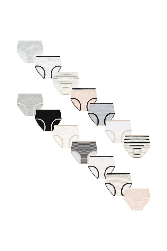 Girls Cotton Brief Underwear, 14-Pack, Sizes 4-18