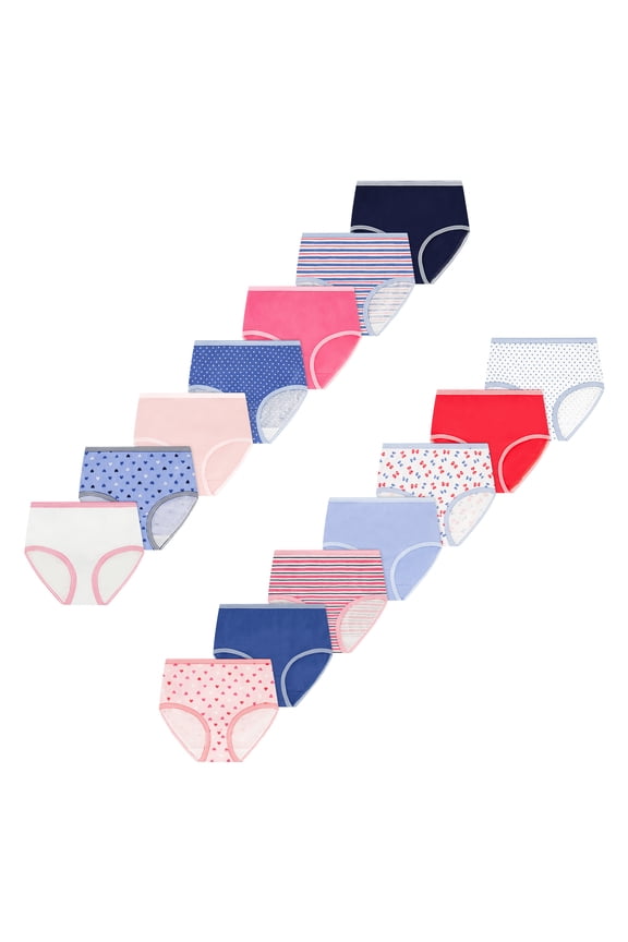 Girls Cotton Brief Underwear, 14-Pack, Sizes 4-18