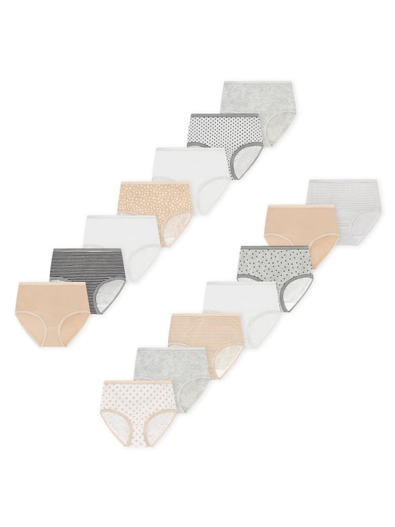 Girls Cotton Brief Underwear, 14-Pack, Sizes 4-18