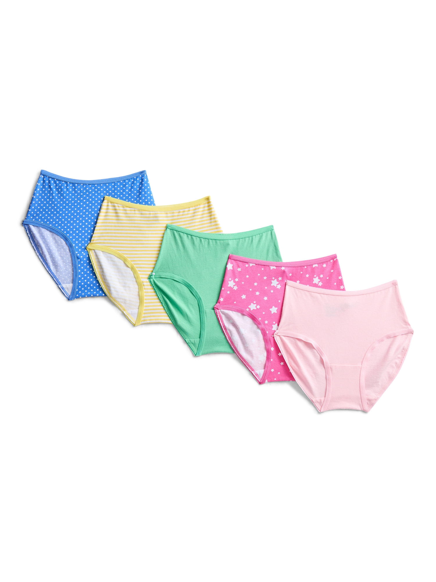 Wonder Nation Girls Underwear Cotton Briefs, 5-Pack, Sizes 4-18