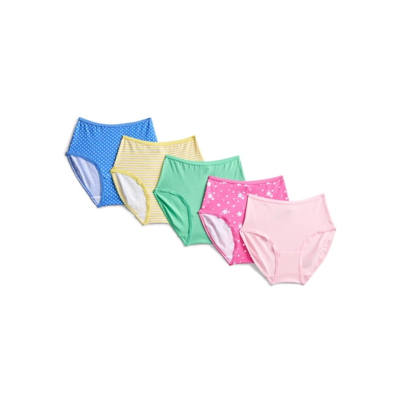 Wonder Nation Girls Underwear Cotton Briefs, 5-Pack, Sizes 4-18