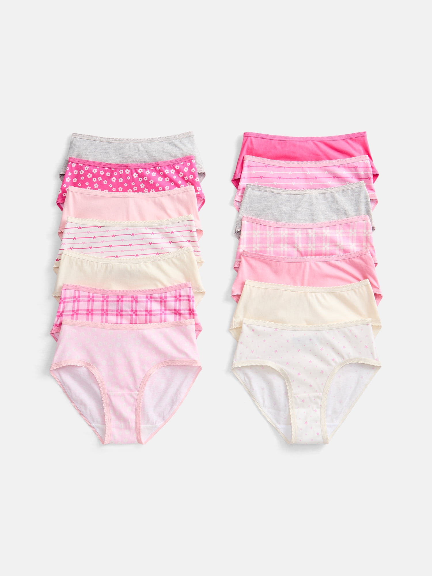 Wonder Nation Girls Cotton Hipster Underwear, 14-Pack, Sizes 4-18