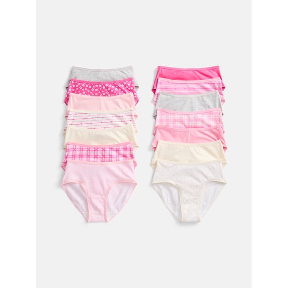 Wonder Nation Girls Cotton Hipster Underwear, 14-Pack, Sizes 4-18