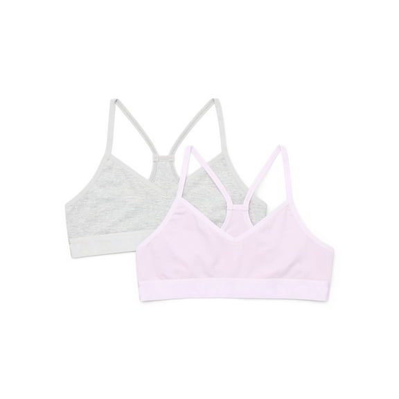 Wonder Nation Girls Cotton Racerback Bralette, 2-Pack, Sizes XS-XXL