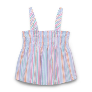 Wonder Nation Girls Cotton Smocked Tank, Sizes 4-18 & Plus