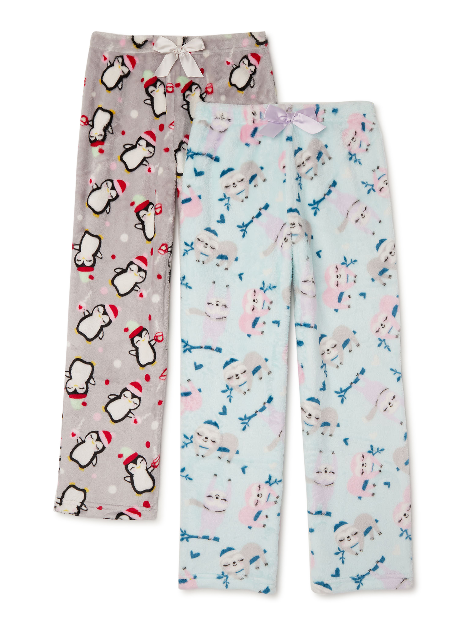 Wonder Nation Girls' Cozy Pajama Pants, 2 Pack, Sizes 4-18 & Plus - image 1 of 3
