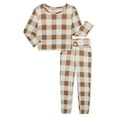 thumbnail image 1 of Wonder Nation Girls Cozy Rib Long Sleeve and Pant Pajamas Set, Sizes 4-18 & Plus, 1 of 3