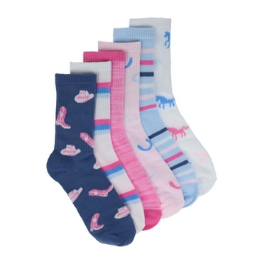 Wonder Nation Girls Crew Socks 6PK Cowboy