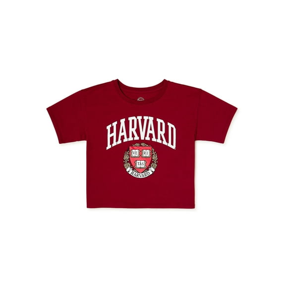 Wonder Nation Girls’ Cropped Graphic T-Shirt with Short Sleeves, Sizes 6-18 & Plus