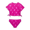 thumbnail image 1 of Wonder Nation Girls Cropped Rash Guard and Bikini Bottoms Swim Set with UPF 50, 2-Piece, Sizes 4-16, 1 of 3