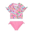 thumbnail image 1 of Wonder Nation Girls Cropped Rash Guard and Bikini Bottoms Swim Set with UPF 50, 2-Piece, Sizes 4-16, 1 of 3