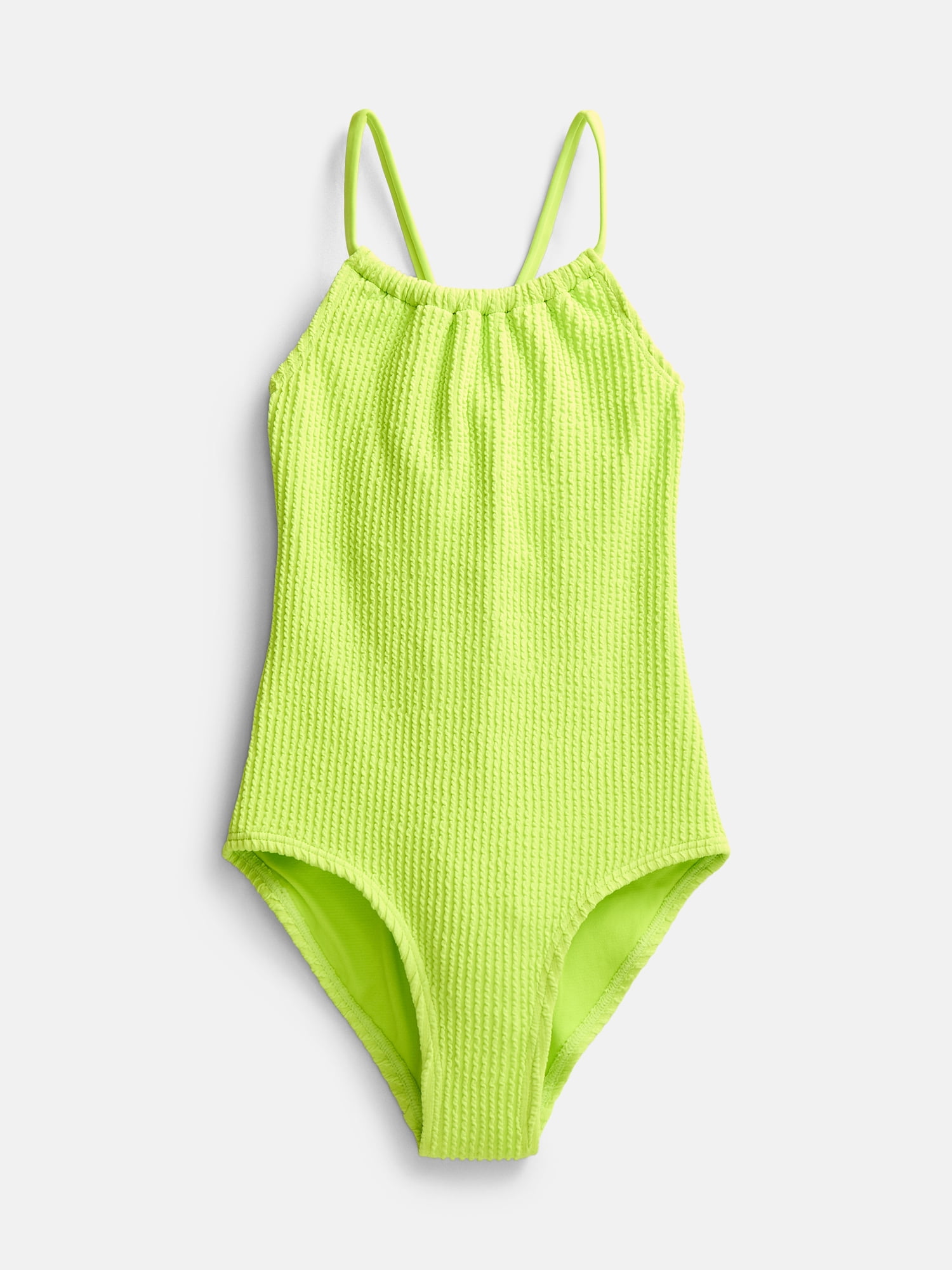 Wonder Nation Girls Cross Back Popcorn One Piece Swimsuit, Sizes XS-XL