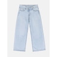 thumbnail image 1 of Wonder Nation Girls Crossover Waist Wide Leg Jeans, Sizes 5-18, 1 of 5