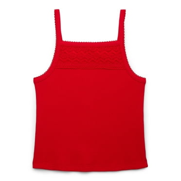 Wonder Nation Girls Crotchet Trim Tank Top
