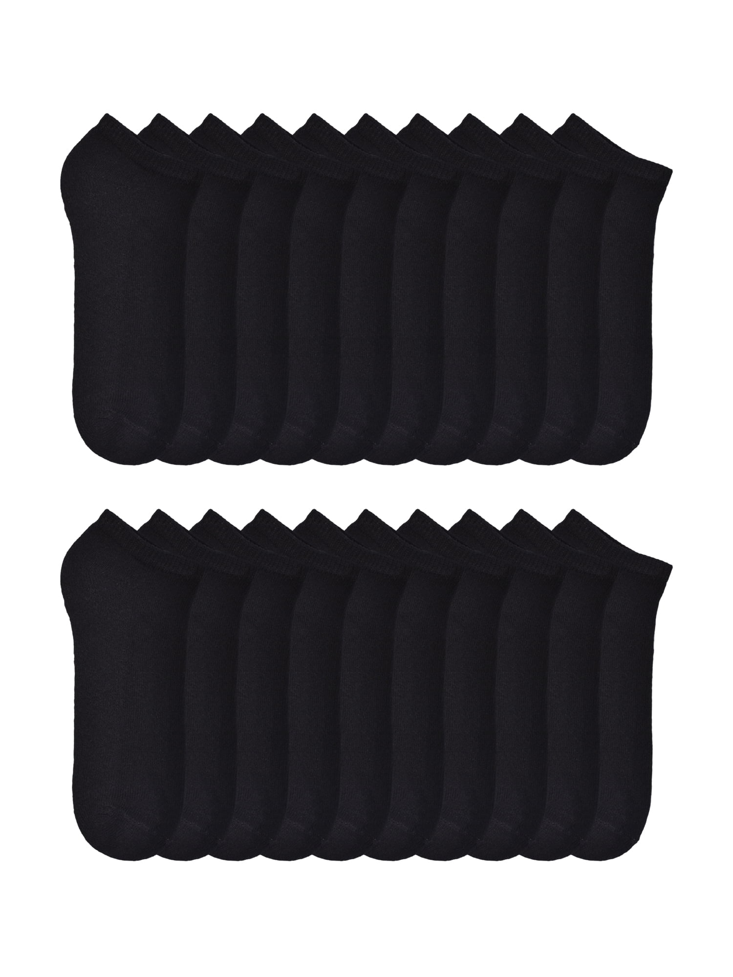 Wonder Nation Girls Cushioned No Show Socks, 10-Pack, Sizes S (6-10.5) - L (4-10)