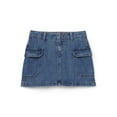 thumbnail image 1 of Wonder Nation Girls Denim Cargo Skirt, Sizes 4-18, 1 of 3