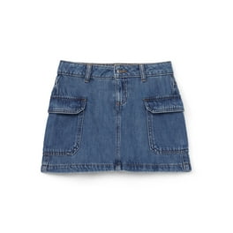 【WONDER WONDER】Dico cut-out cargo pocket mini denim skirt Wonder Nation Girls Destructed Denim Skirt, Sizes 4-18