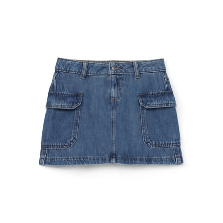 Wonder Nation Girls Denim Cargo Skirt, Sizes 4-18