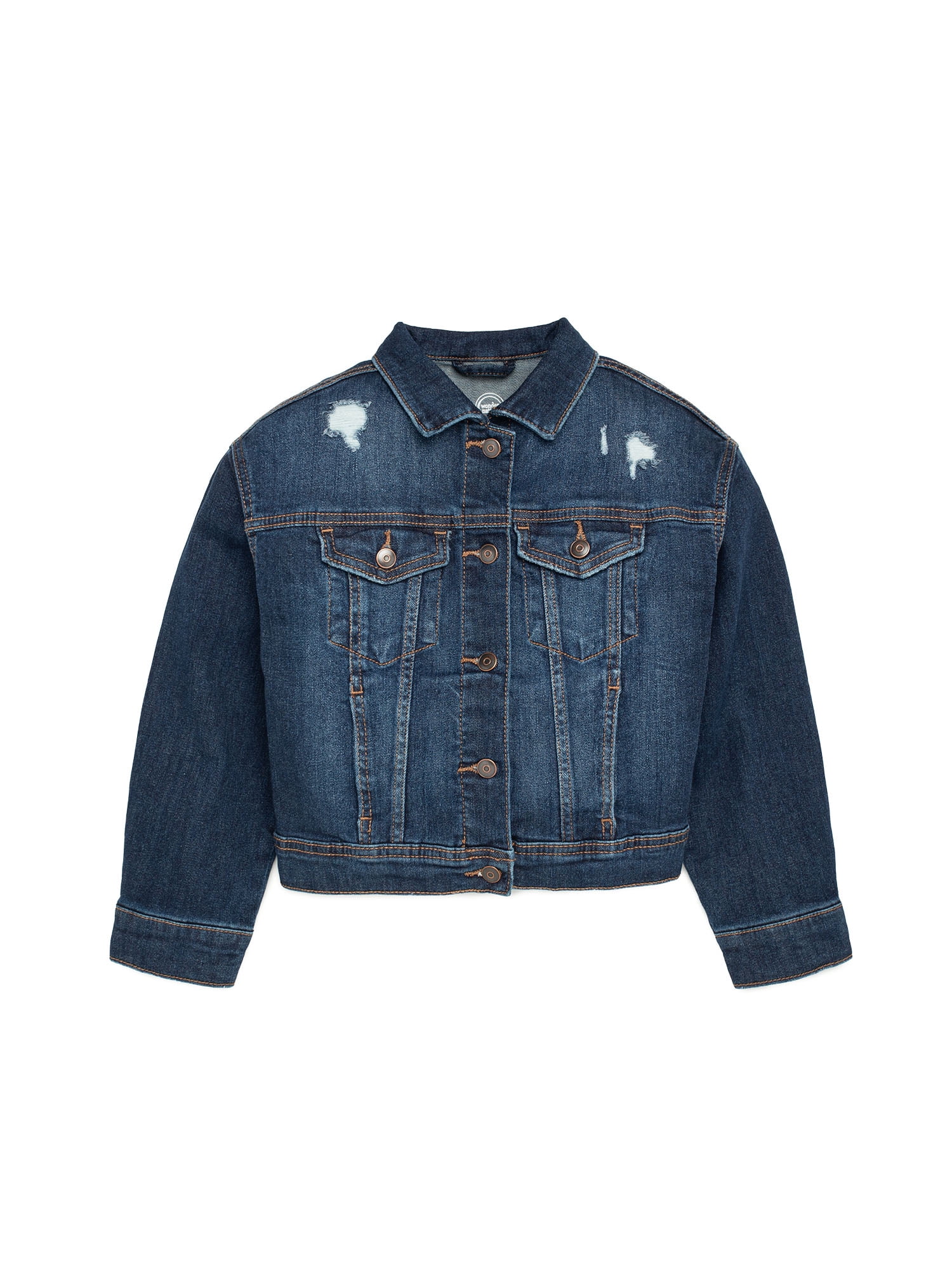 Madden NYC Women's Cropped Denim Moto Jacket, Sizes XXS-XXL Madden NYC Women's Cropped Denim Moto Jacket, Sizes XXS-XXL