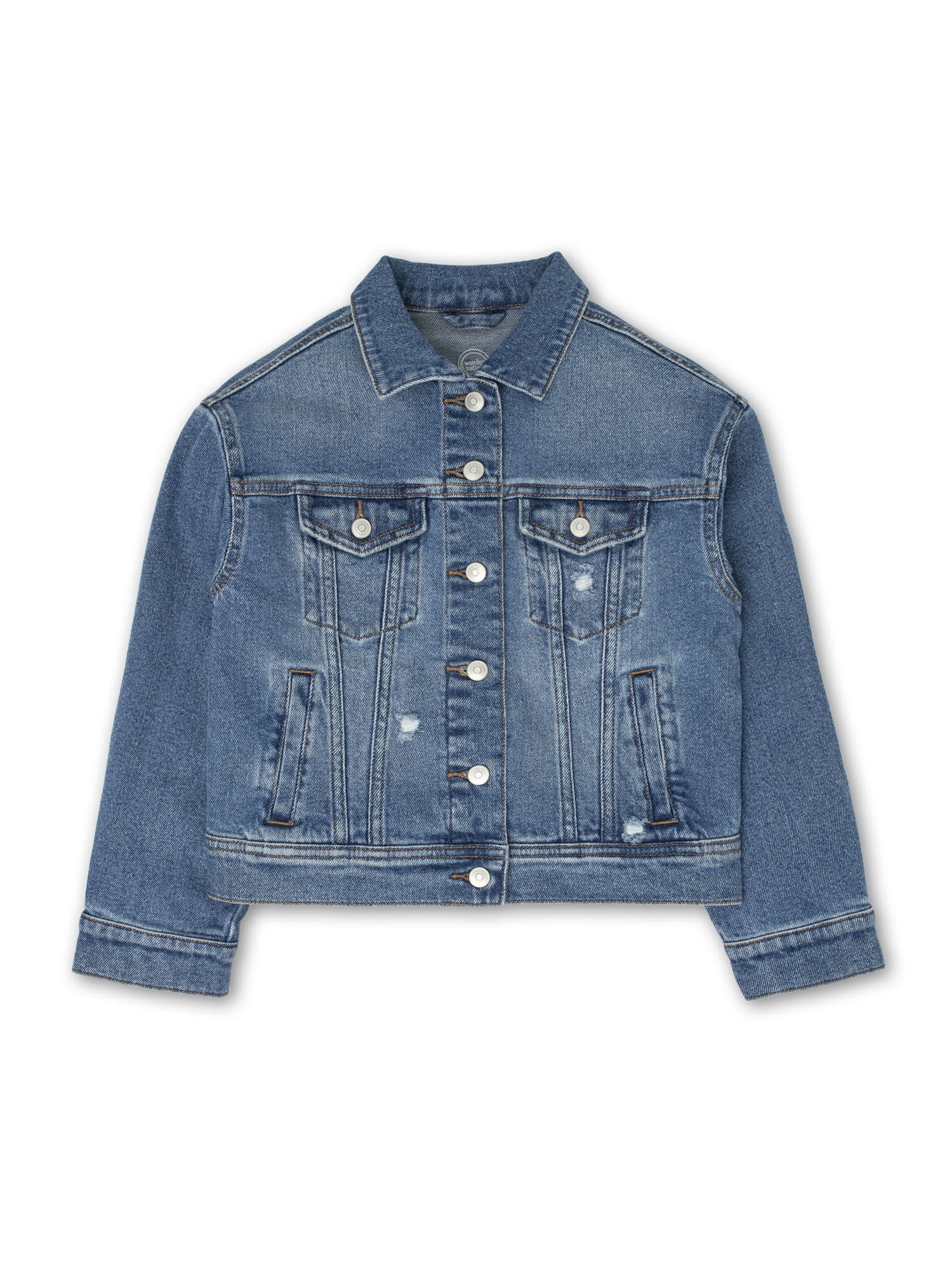 Wonder Nation Girls Denim Jacket, Sizes 4-18 & Plus