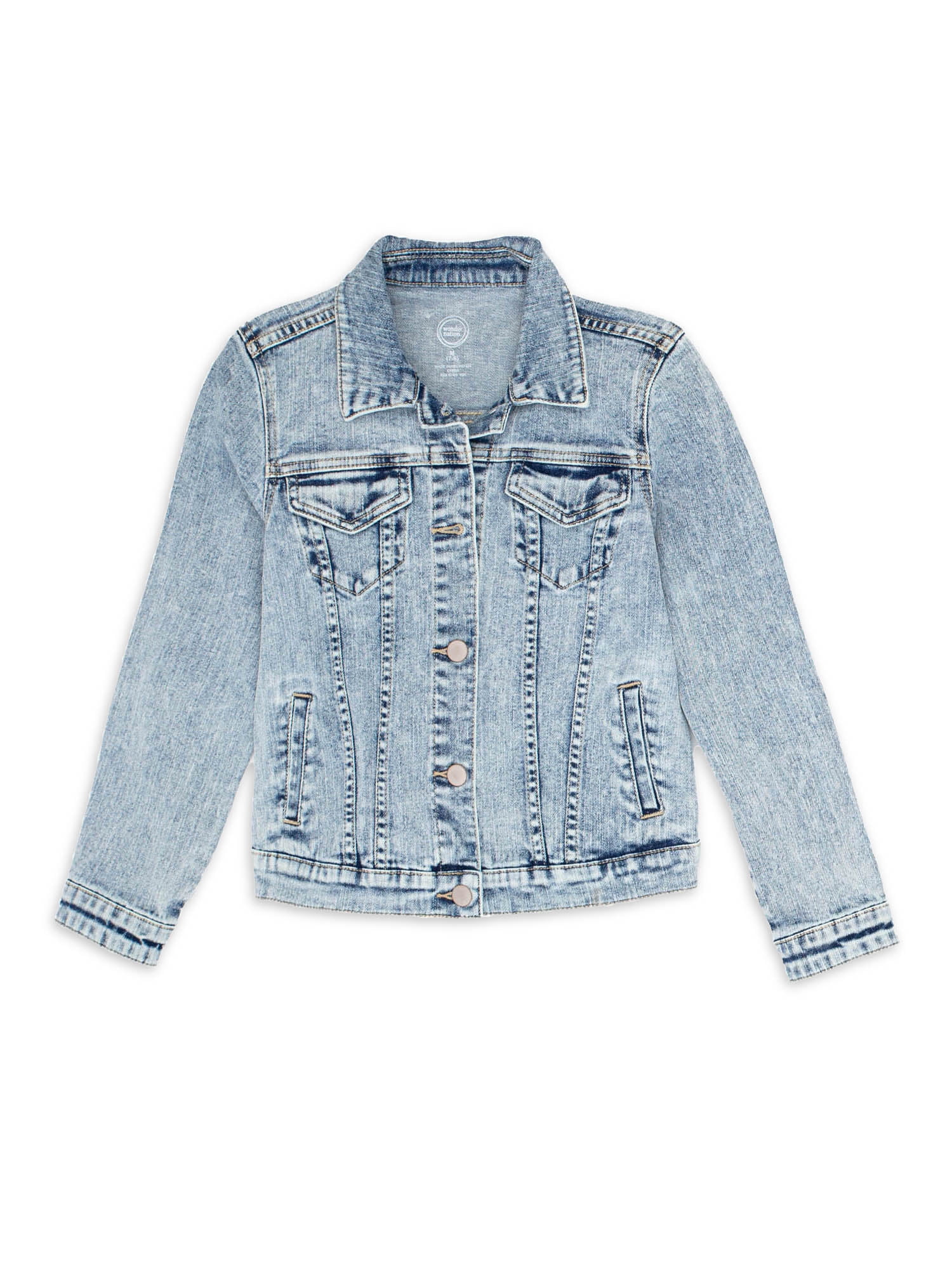 Wonder Nation Girls Denim Jean Jacket, Sizes 4-18 & Plus - Walmart.com