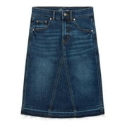 Wonder Nation Girls Denim Midi Skirt, Sizes 4-18 & Plus