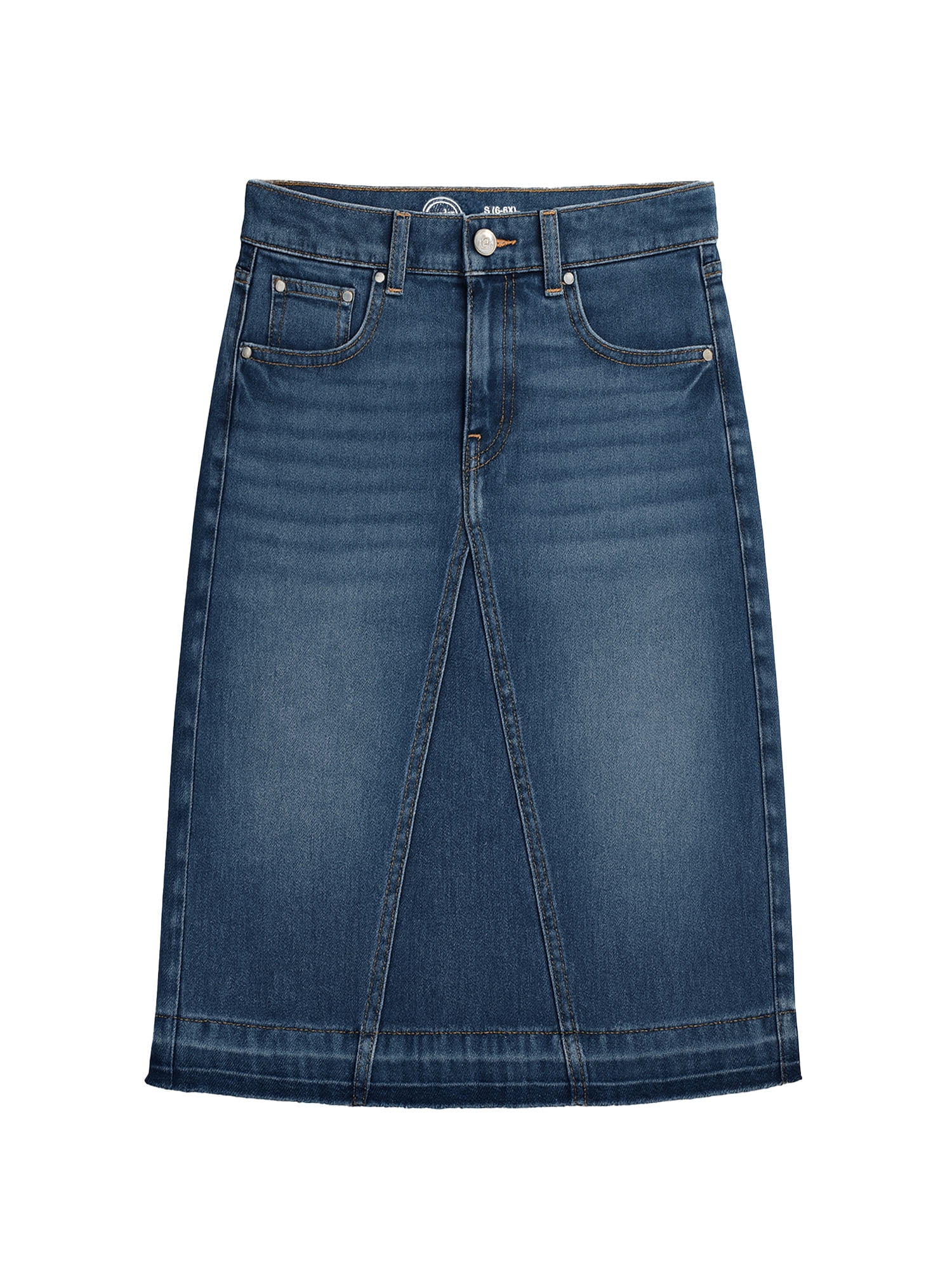 Wonder Nation Girls Denim Midi Skirt, Sizes 4-18 & Plus