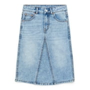 Wonder Nation Girls Denim Midi Skirt, Sizes 4-18 & Plus