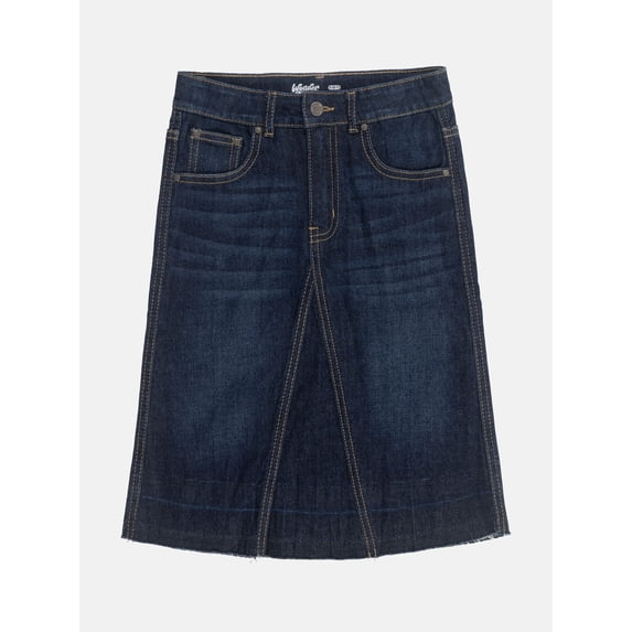 Wonder Nation Girls Denim Midi Skirt, Sizes 4-18