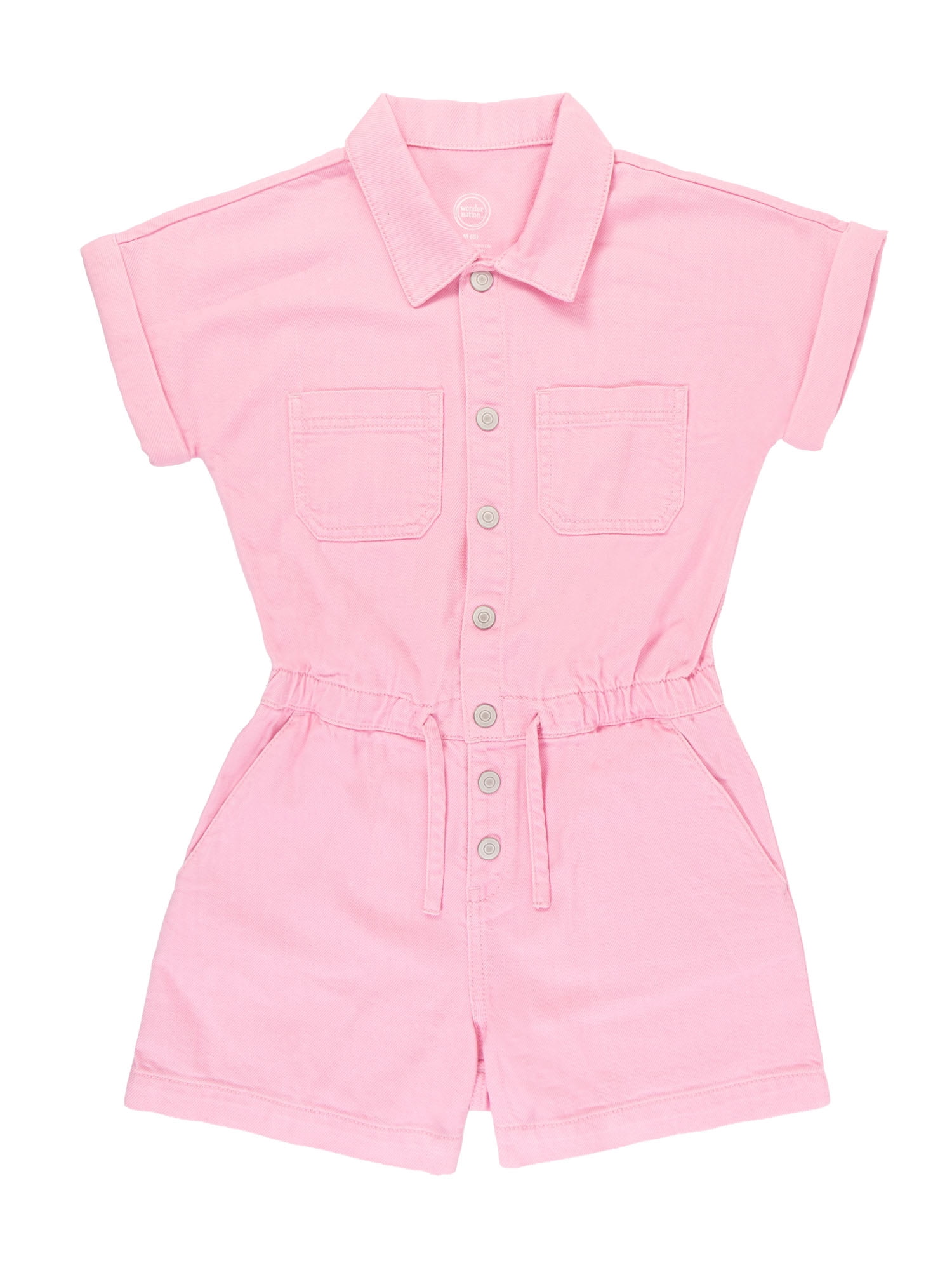 Wonder Nation Girls Denim Romper, Sizes 4-18
