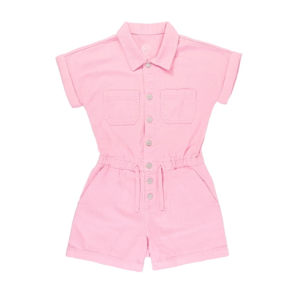 Wonder Nation Girls Denim Romper, Sizes 4-18