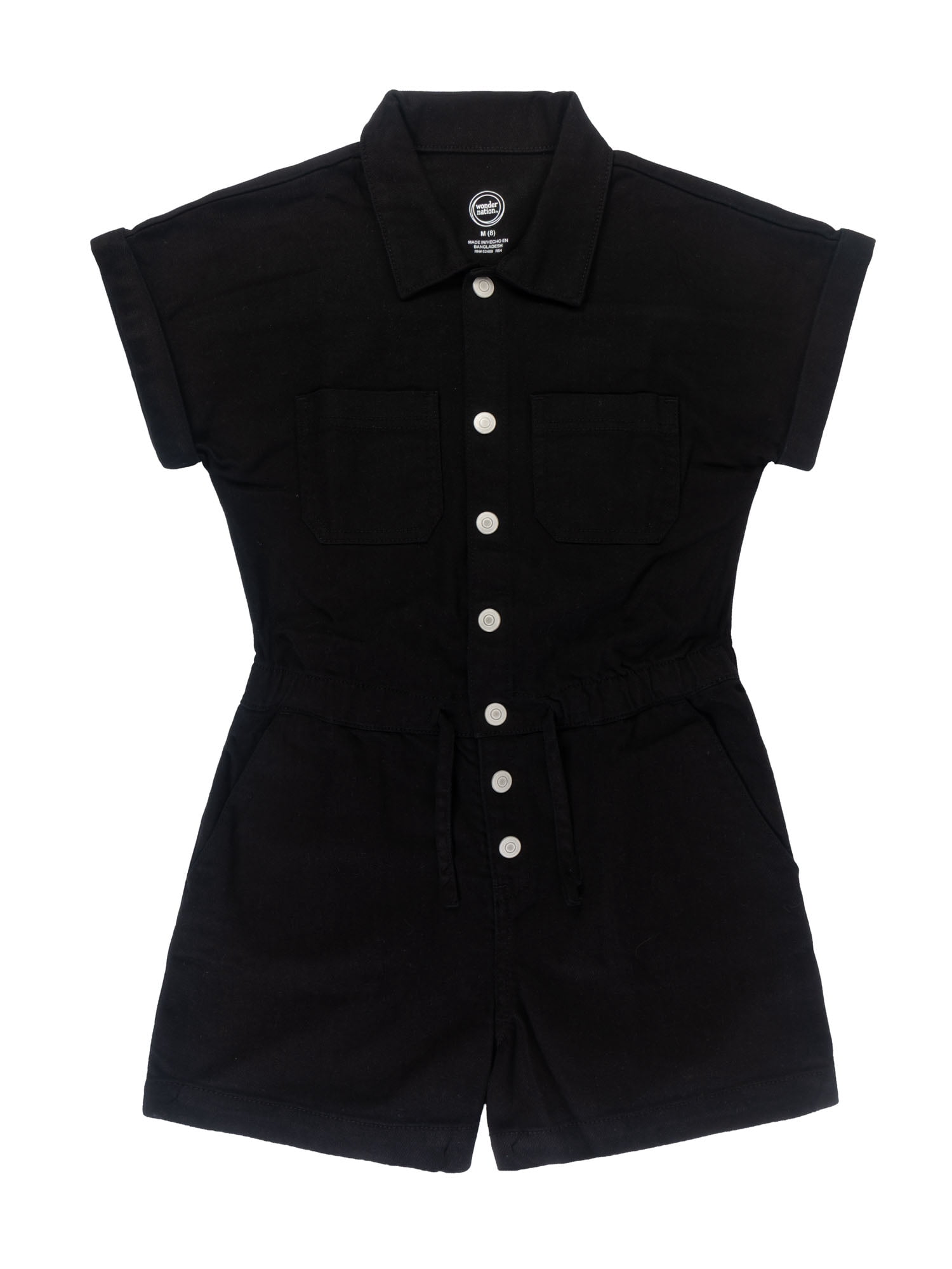 Wonder Nation Girls Denim Romper, Sizes 4-18