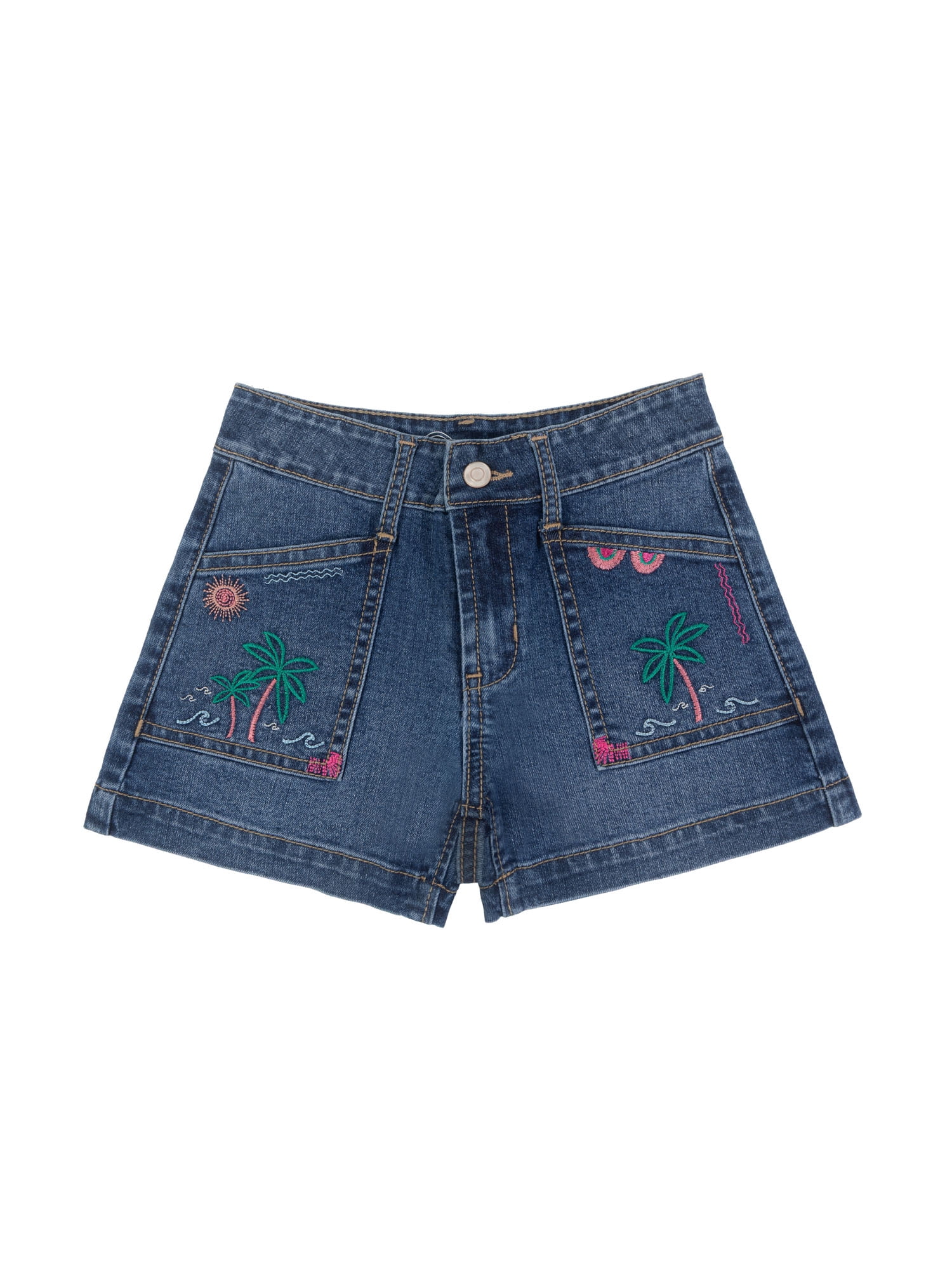 Wonder Nation Girls Denim Shorts, Size 5-18