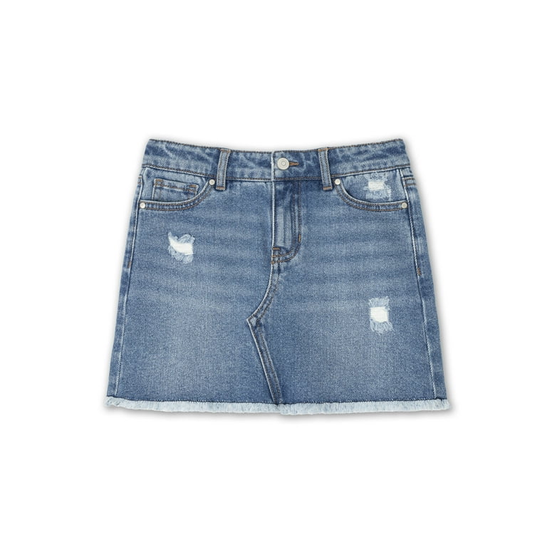 Wonder Nation Girls Denim Skirt, Sizes 4-18 Plus