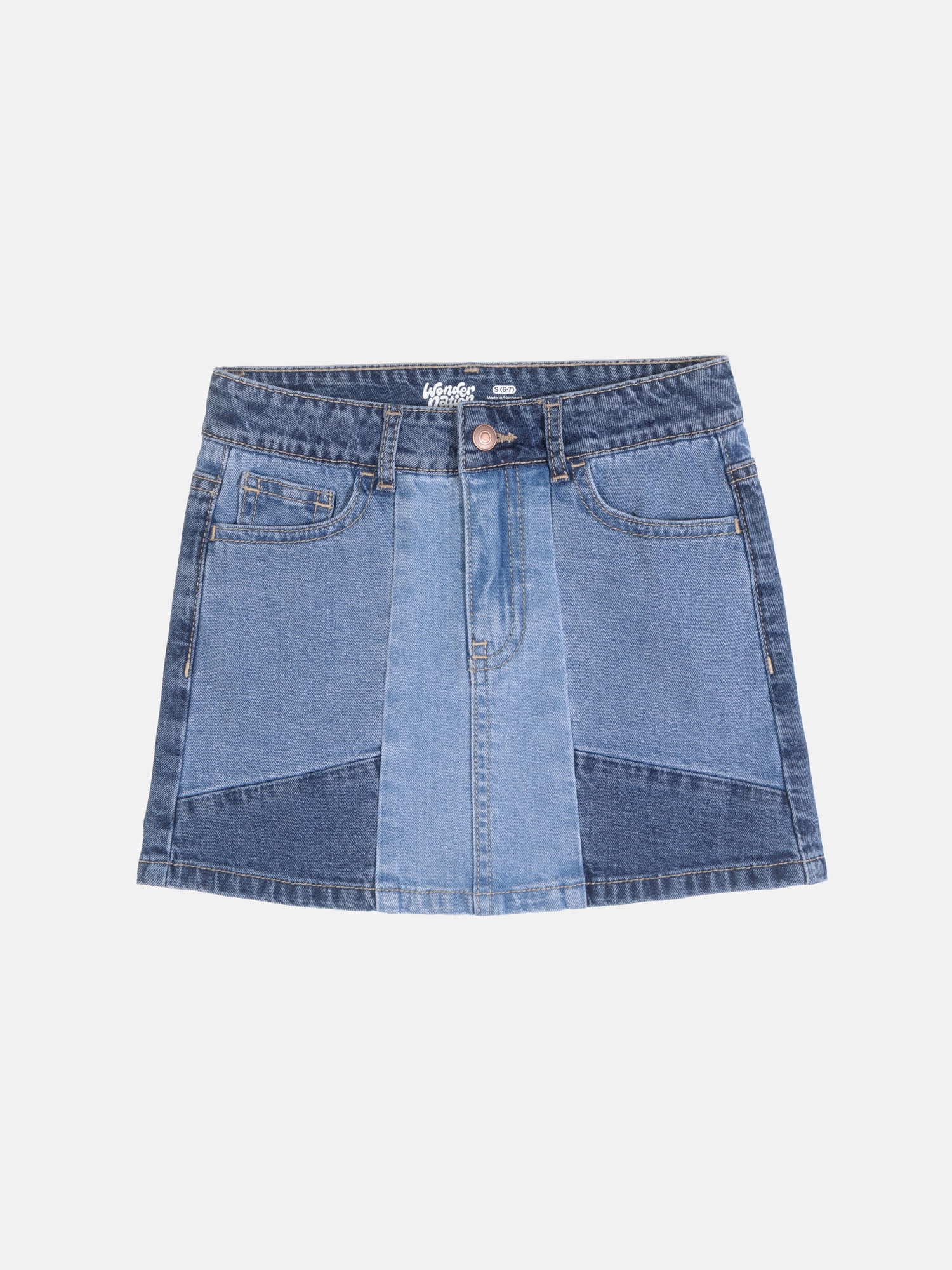 Wonder Nation Girls Denim Skirt, Sizes 4-18 & Plus