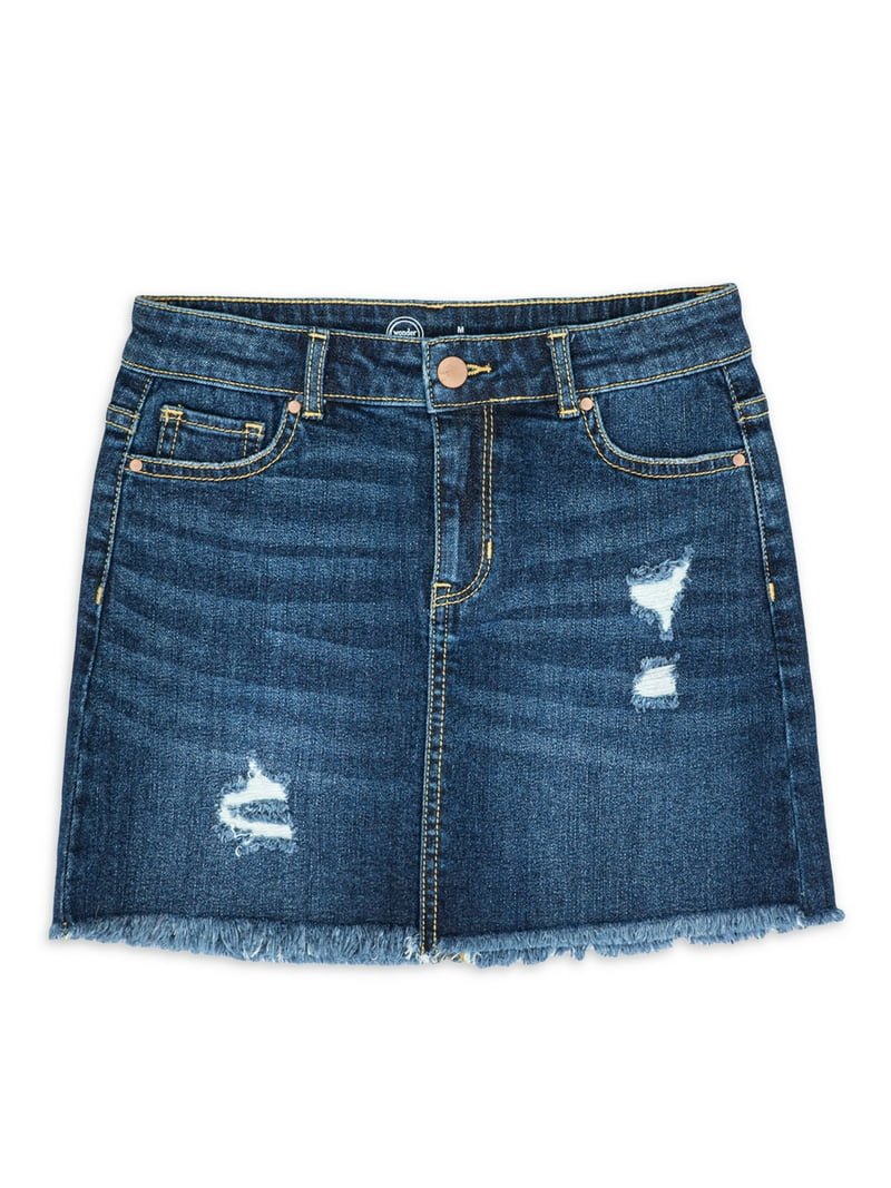 Wonder Nation Girls Denim Skirt, Sizes 4-18 & Plus - Walmart.com