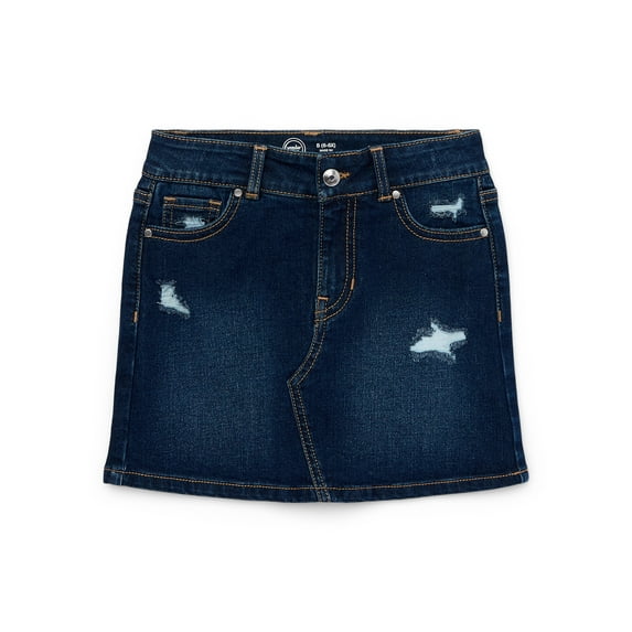 Wonder Nation Girls Destructed Denim Skirt, Sizes 4-18 & Plus