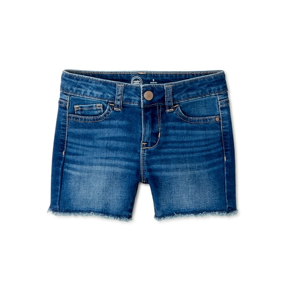 Wonder Nation Girls Distressed Hem Denim Jean Shorts, Sizes 5-18 & Plus