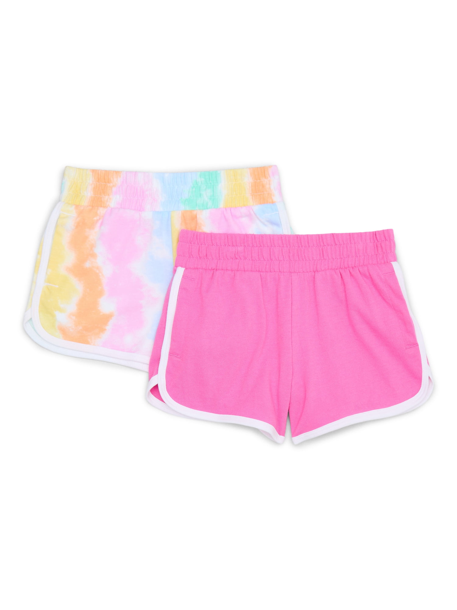 Wonder Nation Girls Knit Dolphin Shorts, 2-Pack, Sizes 4-18 & Plus
