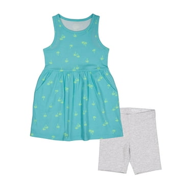 Wonder Nation Girls Tank Play Dress and Biker Shorts Set, 2-Piece, Sizes 4-18 & Plus