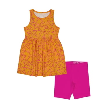 Wonder Nation Girls Tank Play Dress and Biker Shorts Set, 2-Piece, Sizes 4-18 & Plus