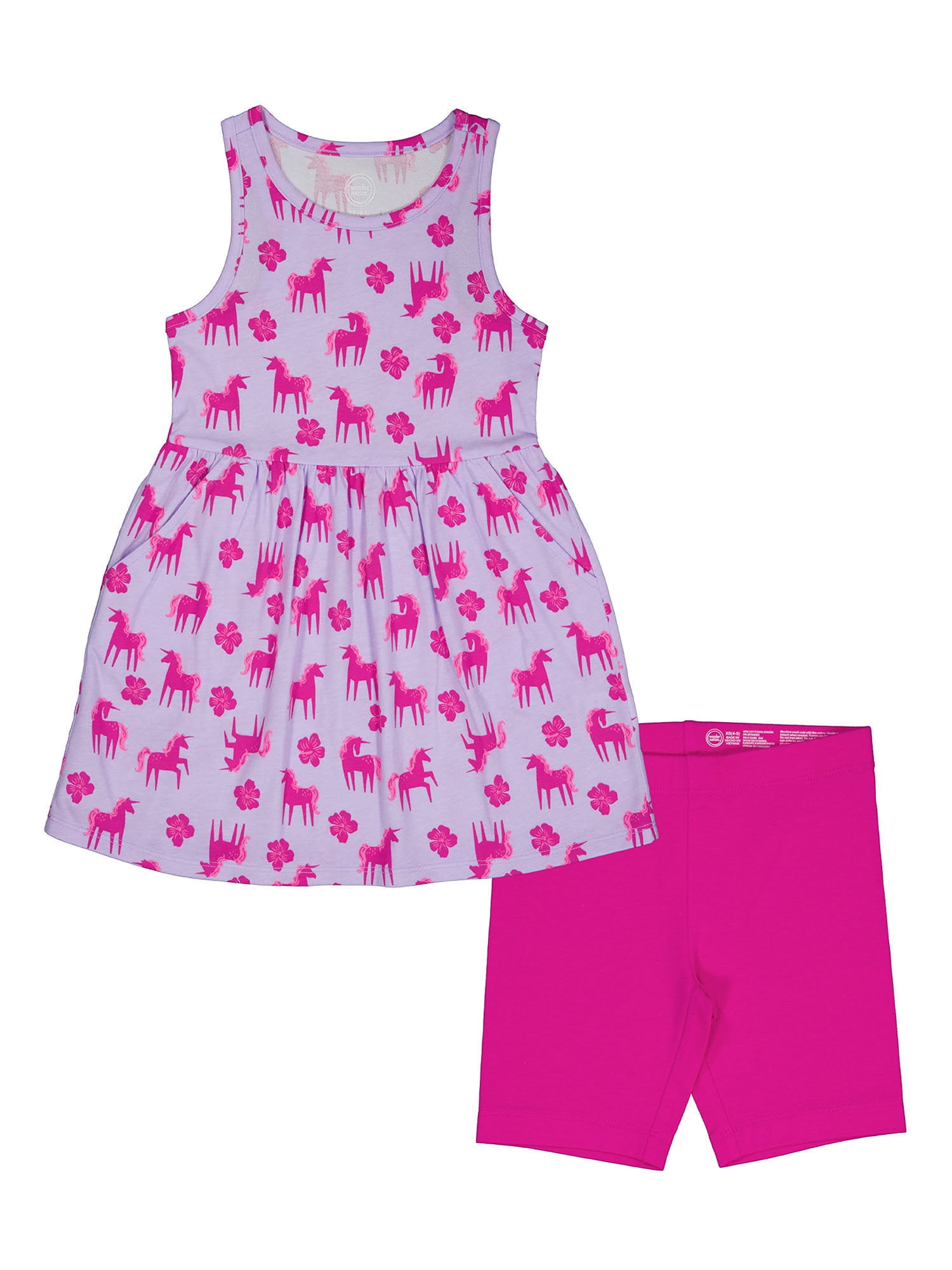 Girls Tank Play Dress and Biker Shorts Set, 2-Piece, Sizes 4-18 & Plus