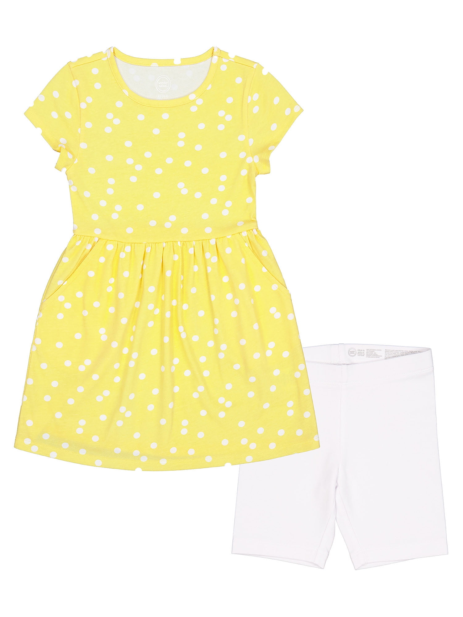Wonder Nation Girls Play Dress and Biker Shorts Set, 2-Piece, Sizes 4-18 & Plus