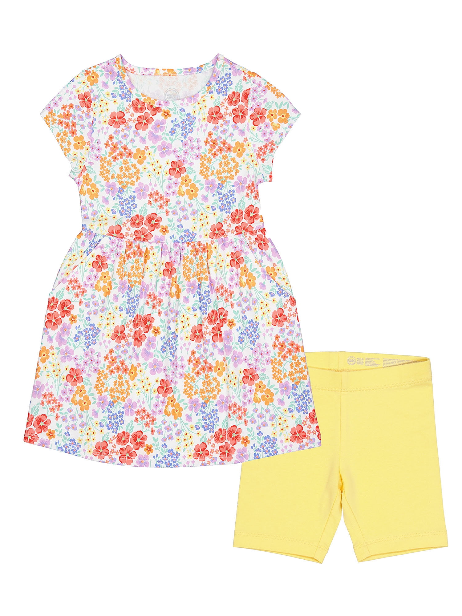 Wonder Nation Girls Play Dress and Biker Shorts Set, 2-Piece, Sizes 4-18 & Plus