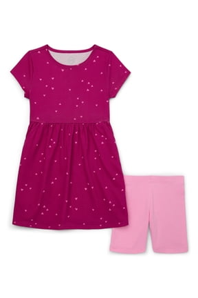 Girls Dress and Biker Shorts Set, 2-Piece, Sizes 4-18 & Plus