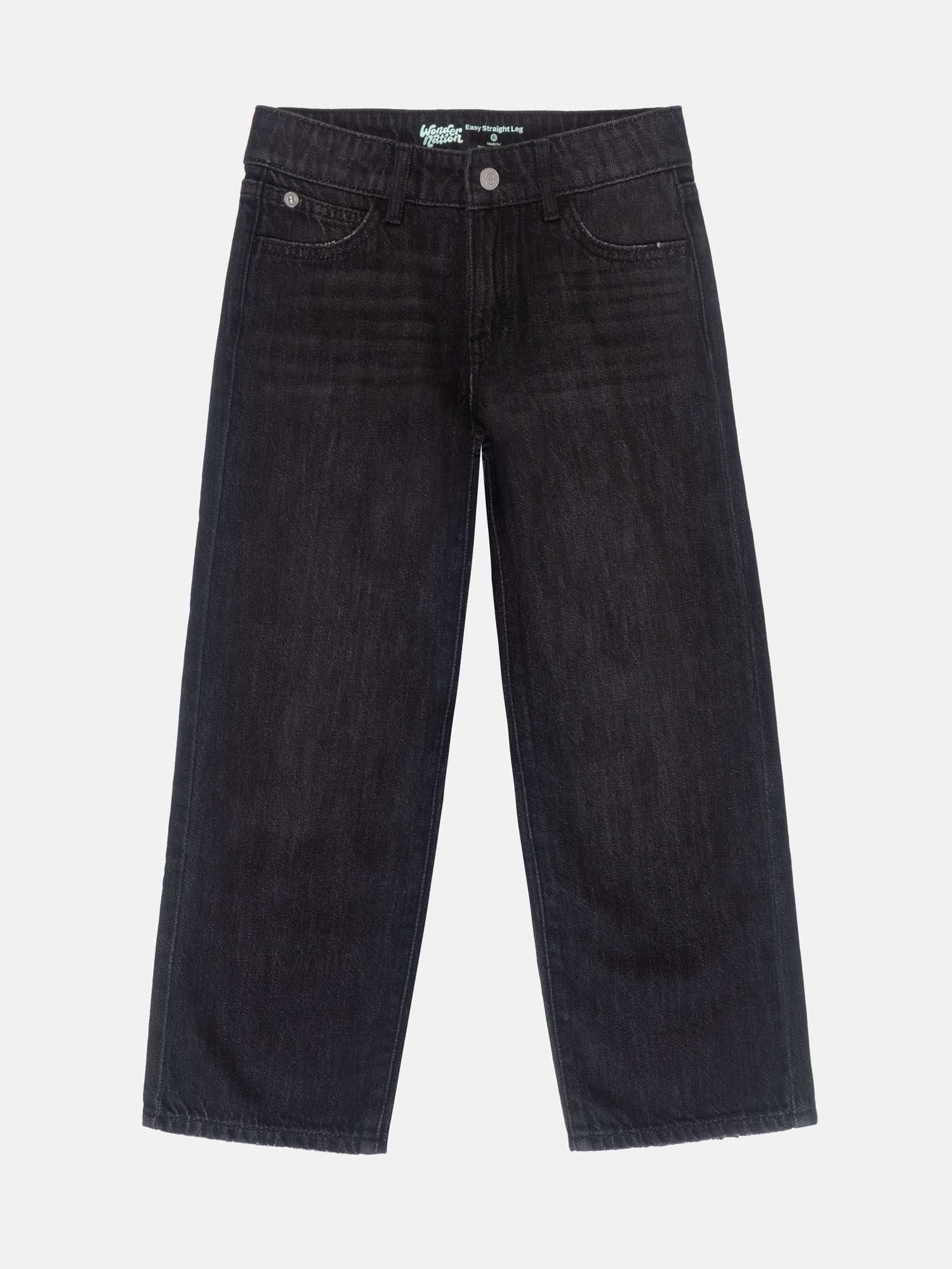 Wonder Nation Girls Straight Leg Jeans, Sizes 5-18