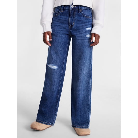 Wonder Nation Girls Straight Leg Jeans, Sizes 5-18