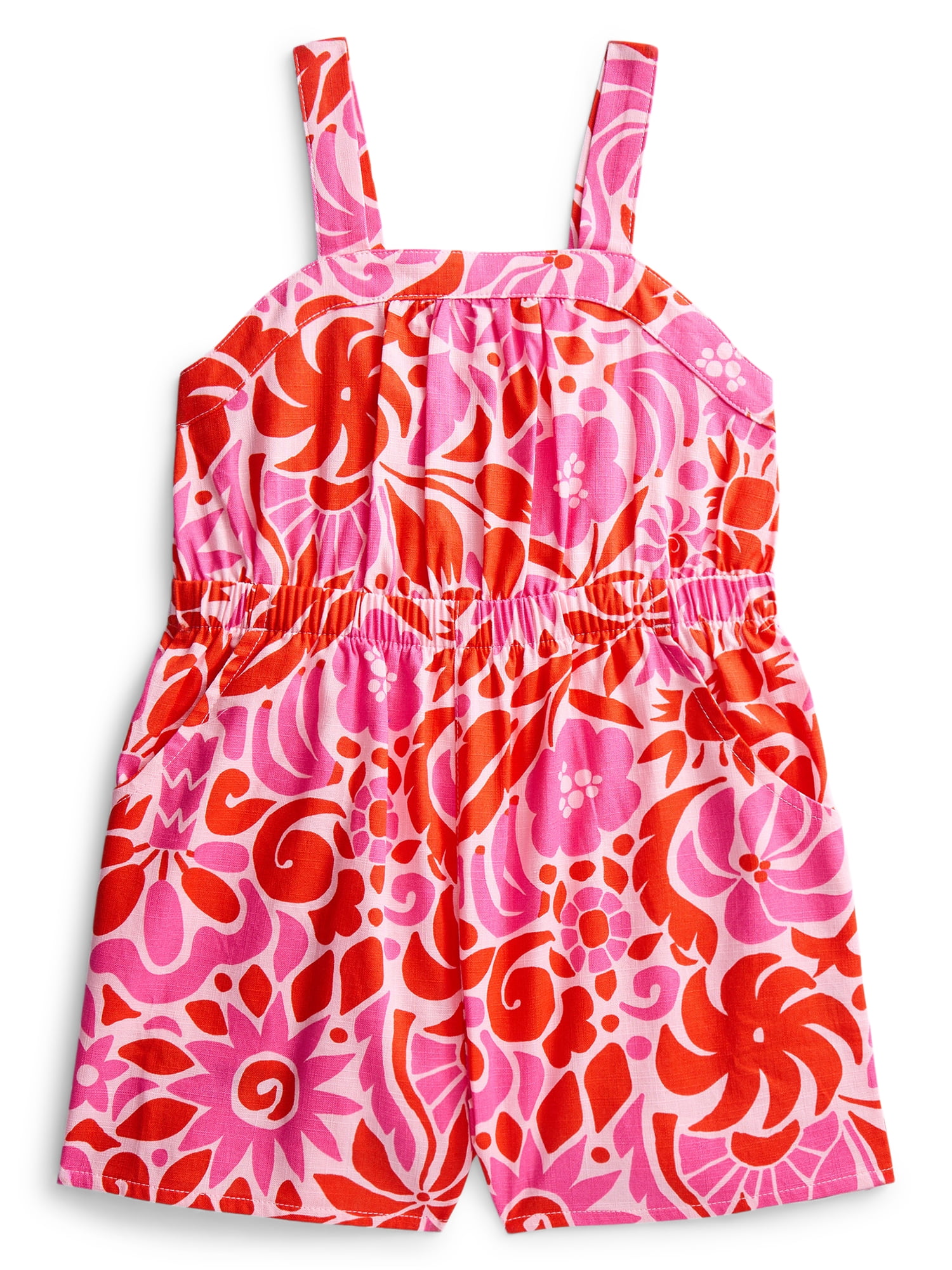 Wonder Nation Girls Elastic Back Romper, Sizes 4-18 & Plus