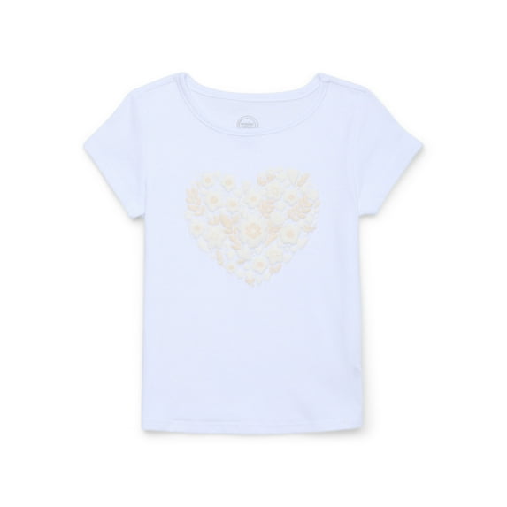 Wonder Nation Girls Embellished Graphic Tee with Short Sleeves, Sizes 4-18 & Plus