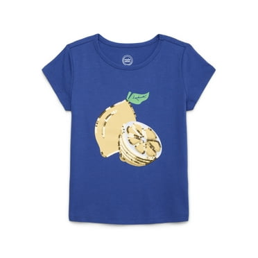 Wonder Nation Girls Embellished Graphic Tee with Short Sleeves, Sizes 4-18 & Plus